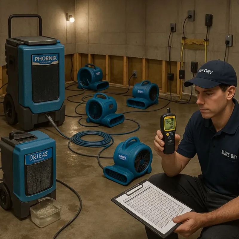 Structural Drying and Dehumidification process in Old Westbury, NY
